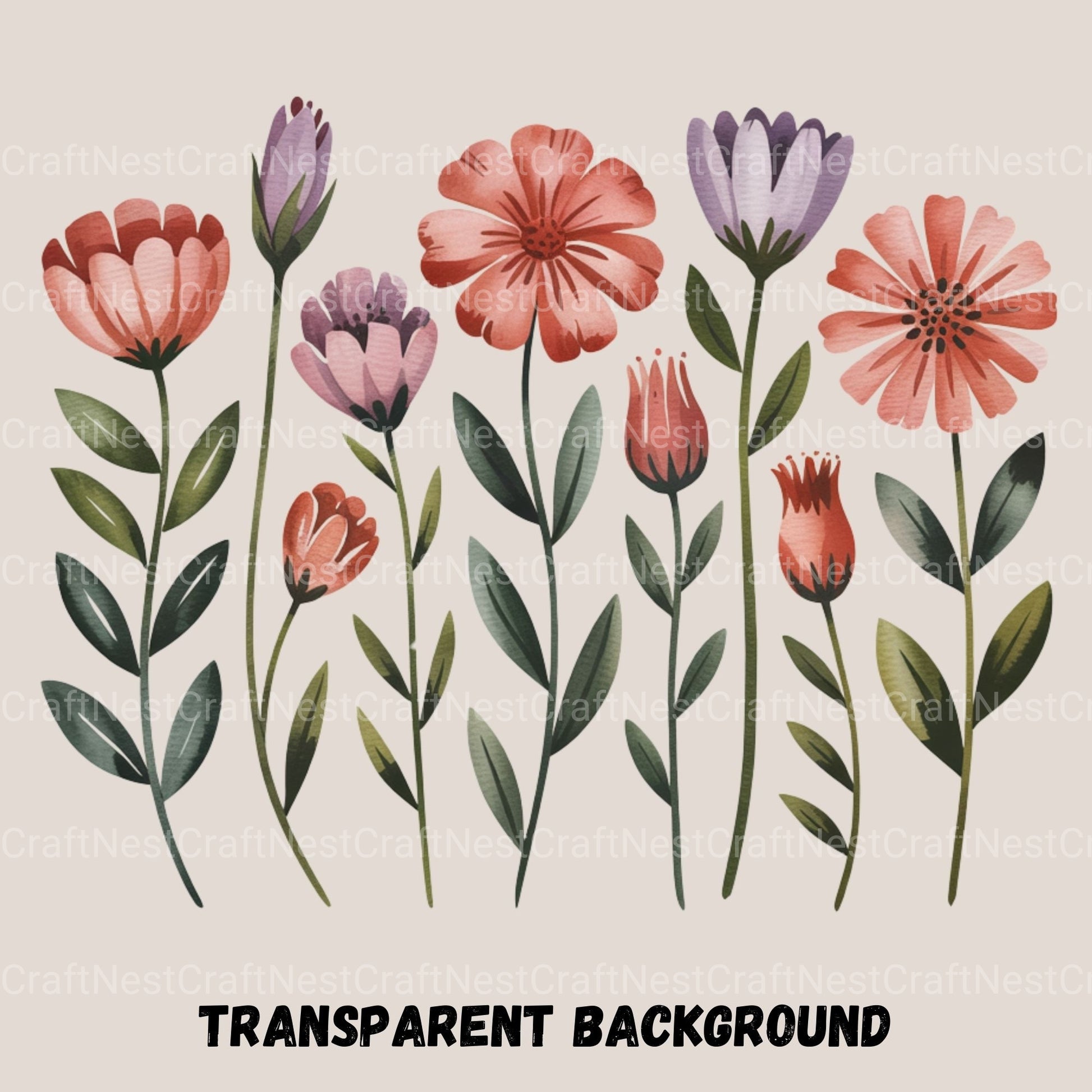 Boho Flowers Clipart Bundle - CraftNest - Digital Crafting and Art