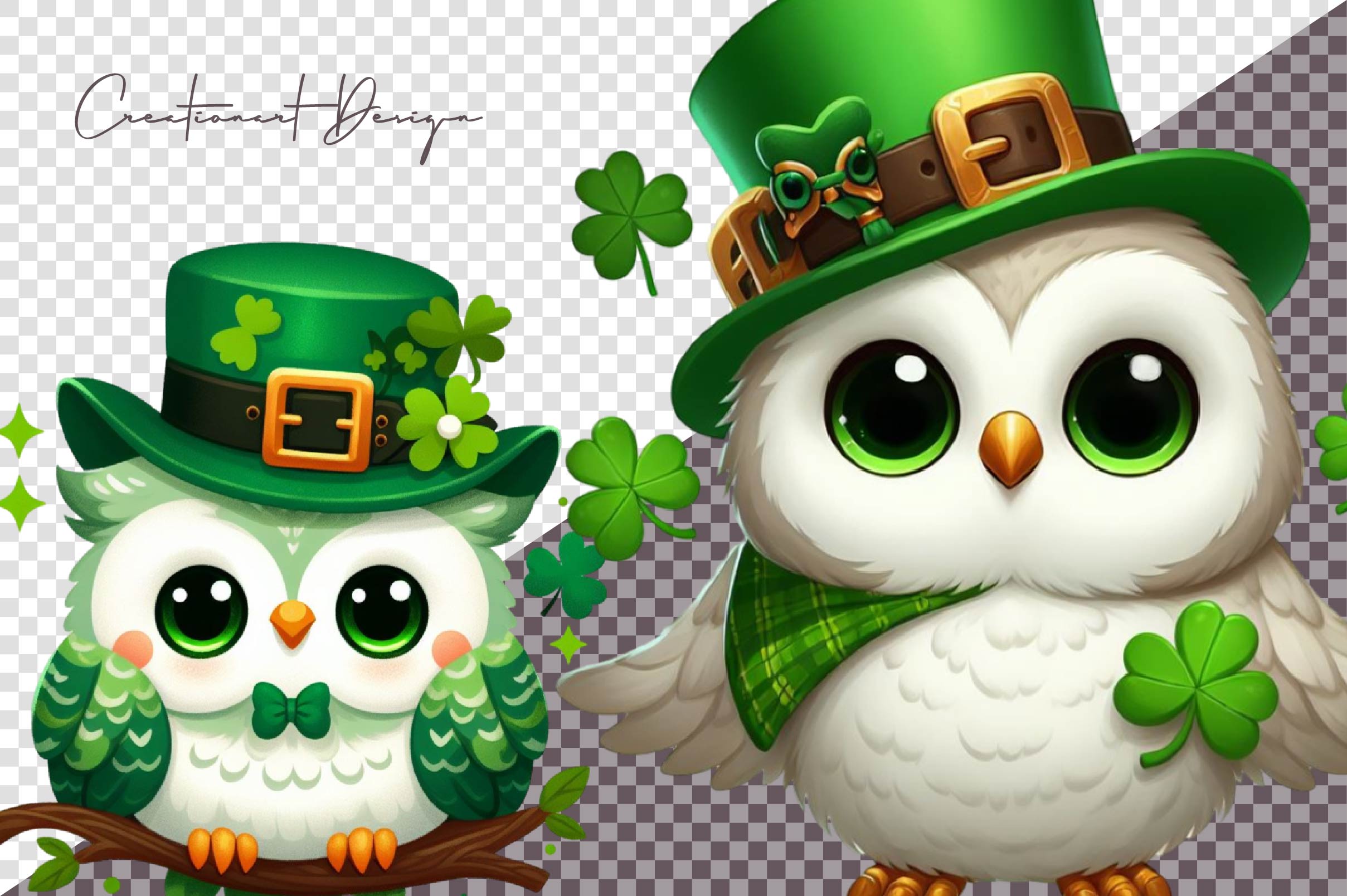 Cute Owl St Patrick's Day Clipart Bundle - CraftNest - Digital Crafting and Art
