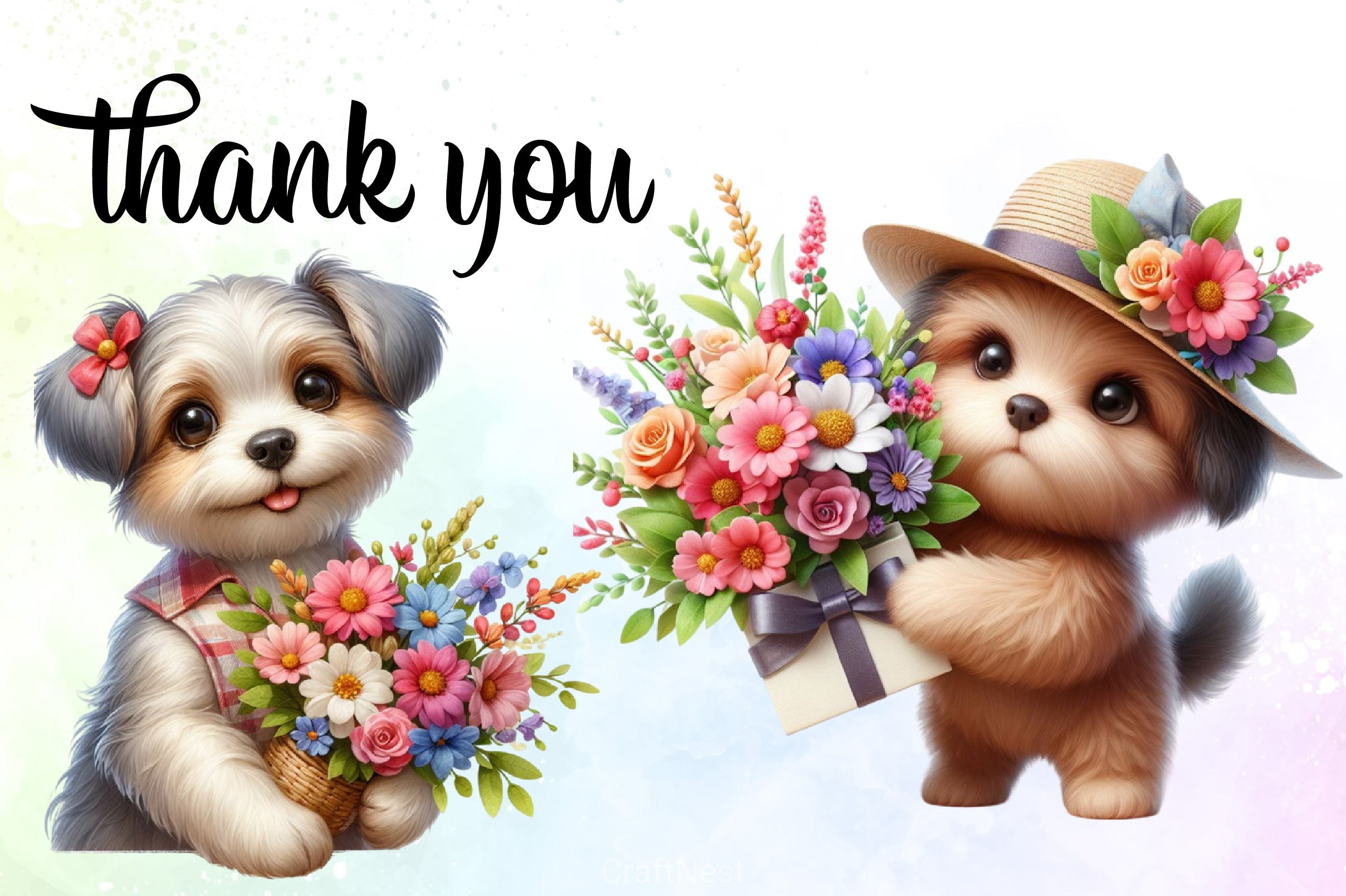 Cute Puppy Clipart Bundle 2 - CraftNest - Digital Crafting and Art