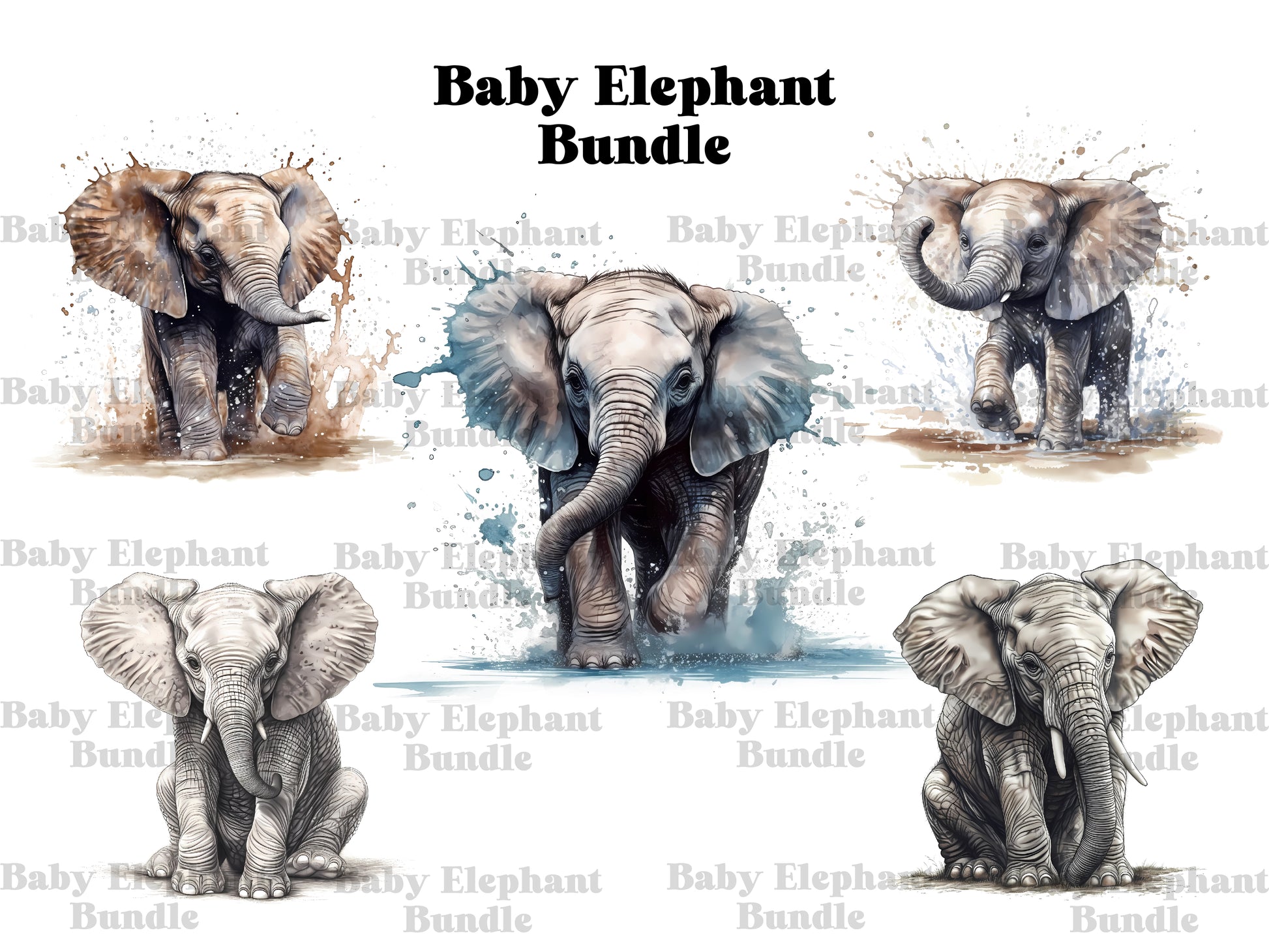 Baby Elephant Clipart - CraftNest