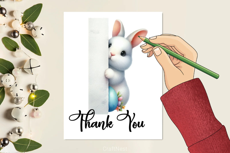 Easter Bunny Peeking Clipart Bundle - CraftNest - Digital Crafting and Art