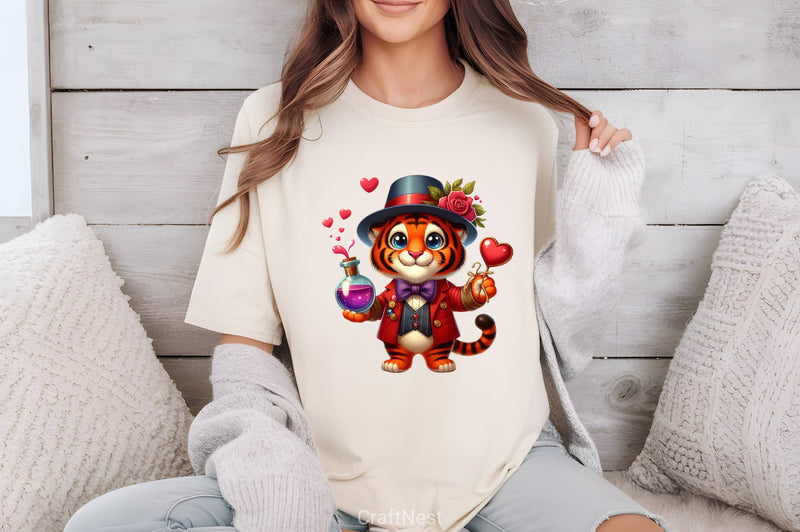 Valentine's Day Tiger Clipart Bundle - CraftNest - Digital Crafting and Art