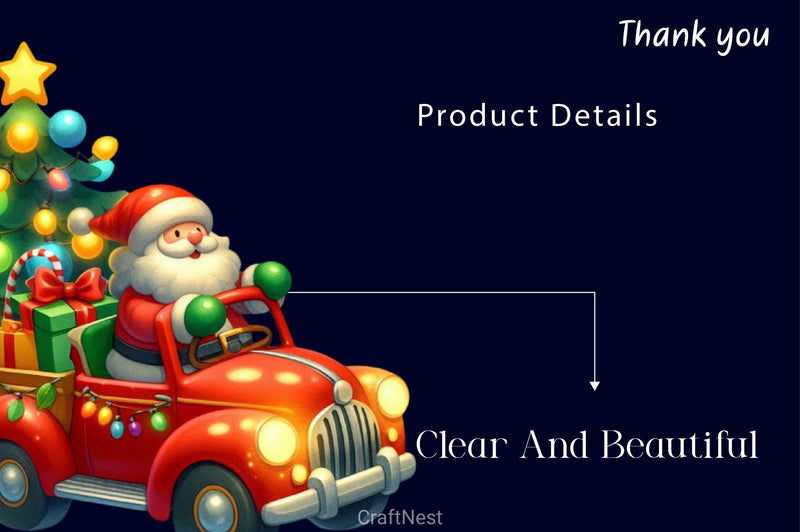 Christmas Santa Red Truck Clipart Bundle - CraftNest - Digital Crafting and Art