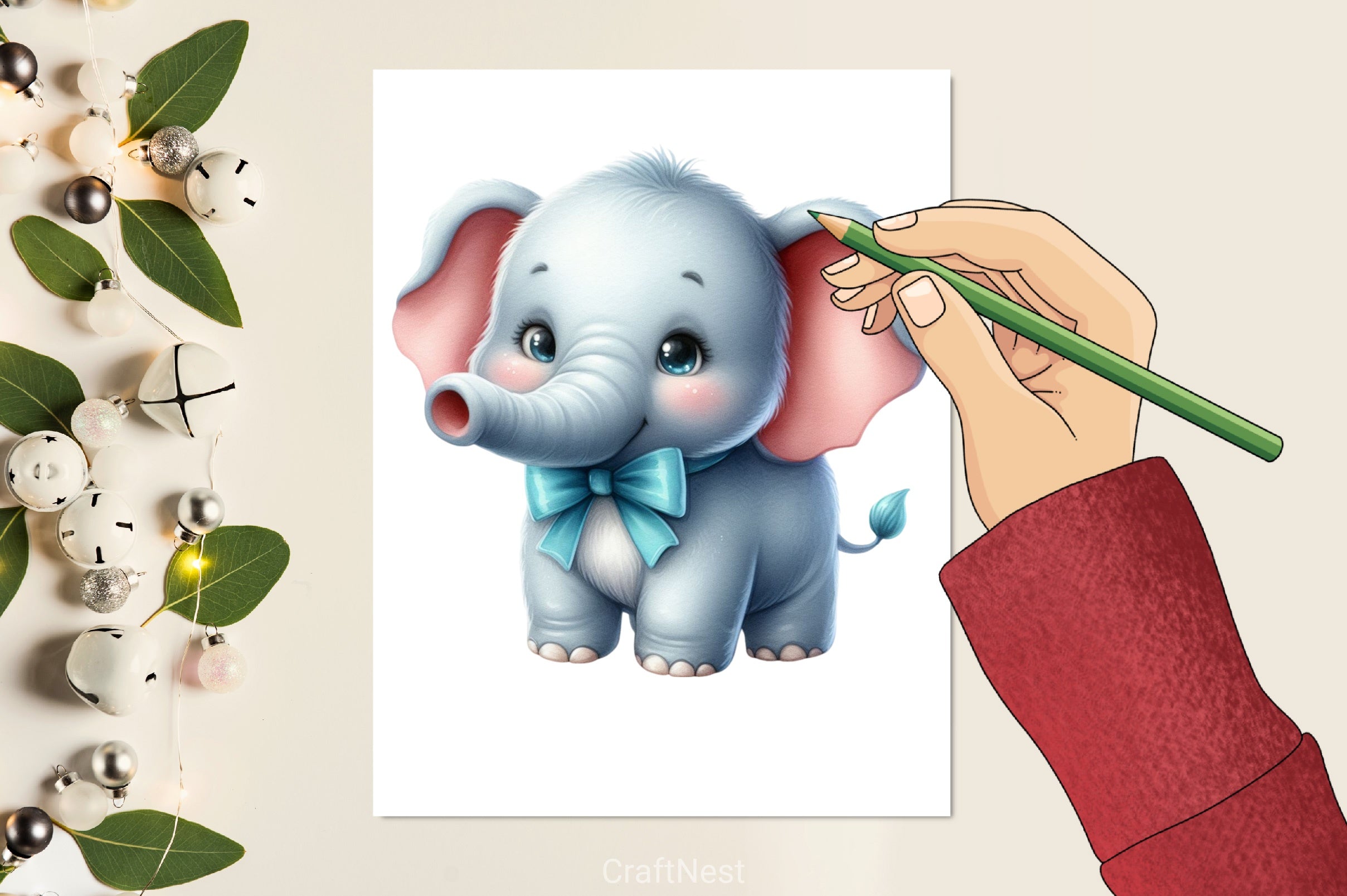 Cute Elephant Clipart Bundle - CraftNest - Digital Crafting and Art