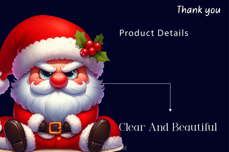 Christmas Grumpy Santa Clipart Bundle - CraftNest - Digital Crafting and Art