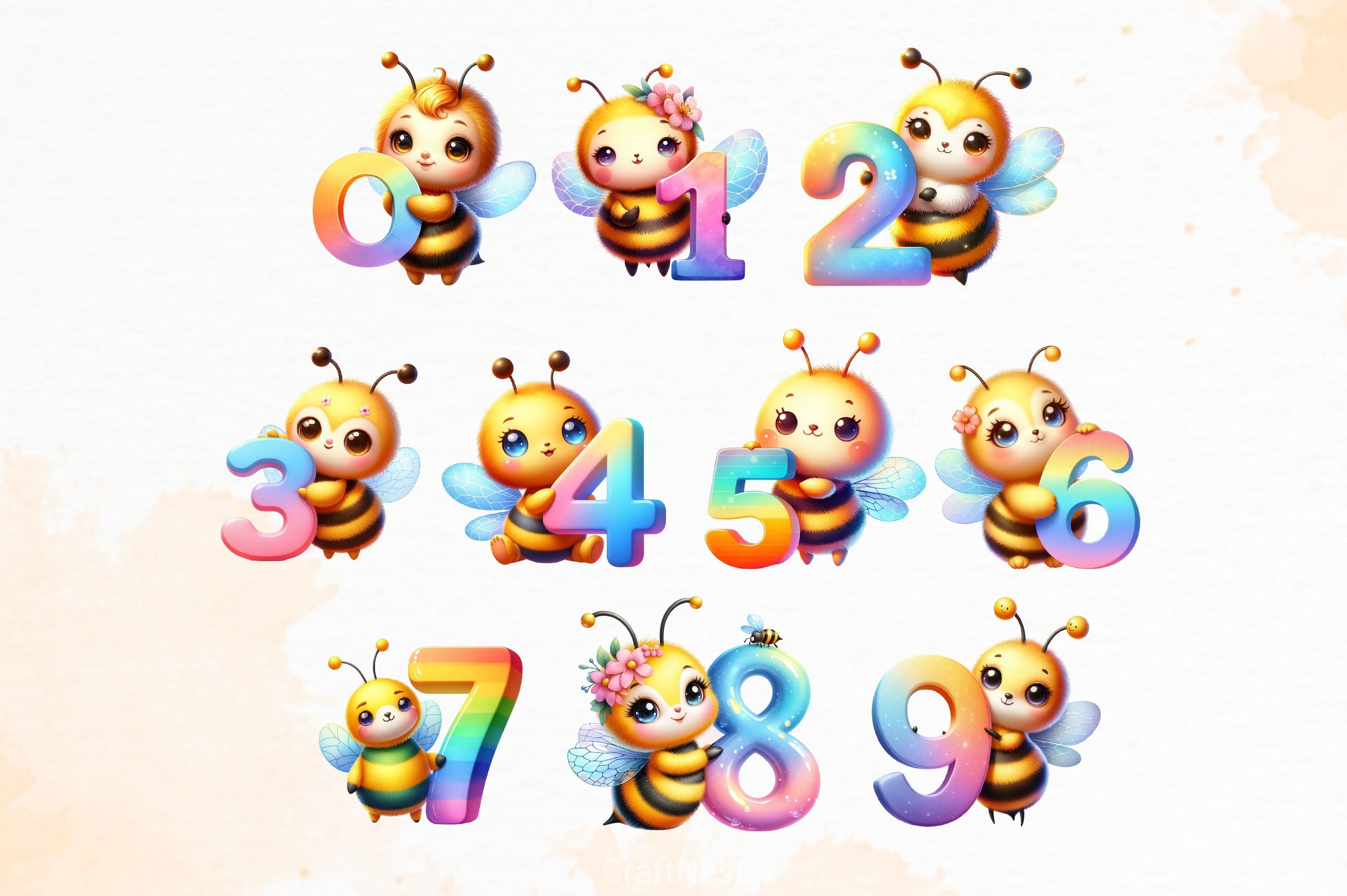 Cute Bee Alphabet Clipart Bundle - CraftNest - Digital Crafting and Art