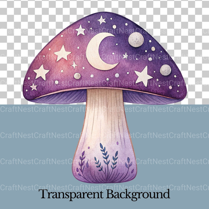 Mushrooms Celestial Clipart Bundle - CraftNest - Digital Crafting and Art