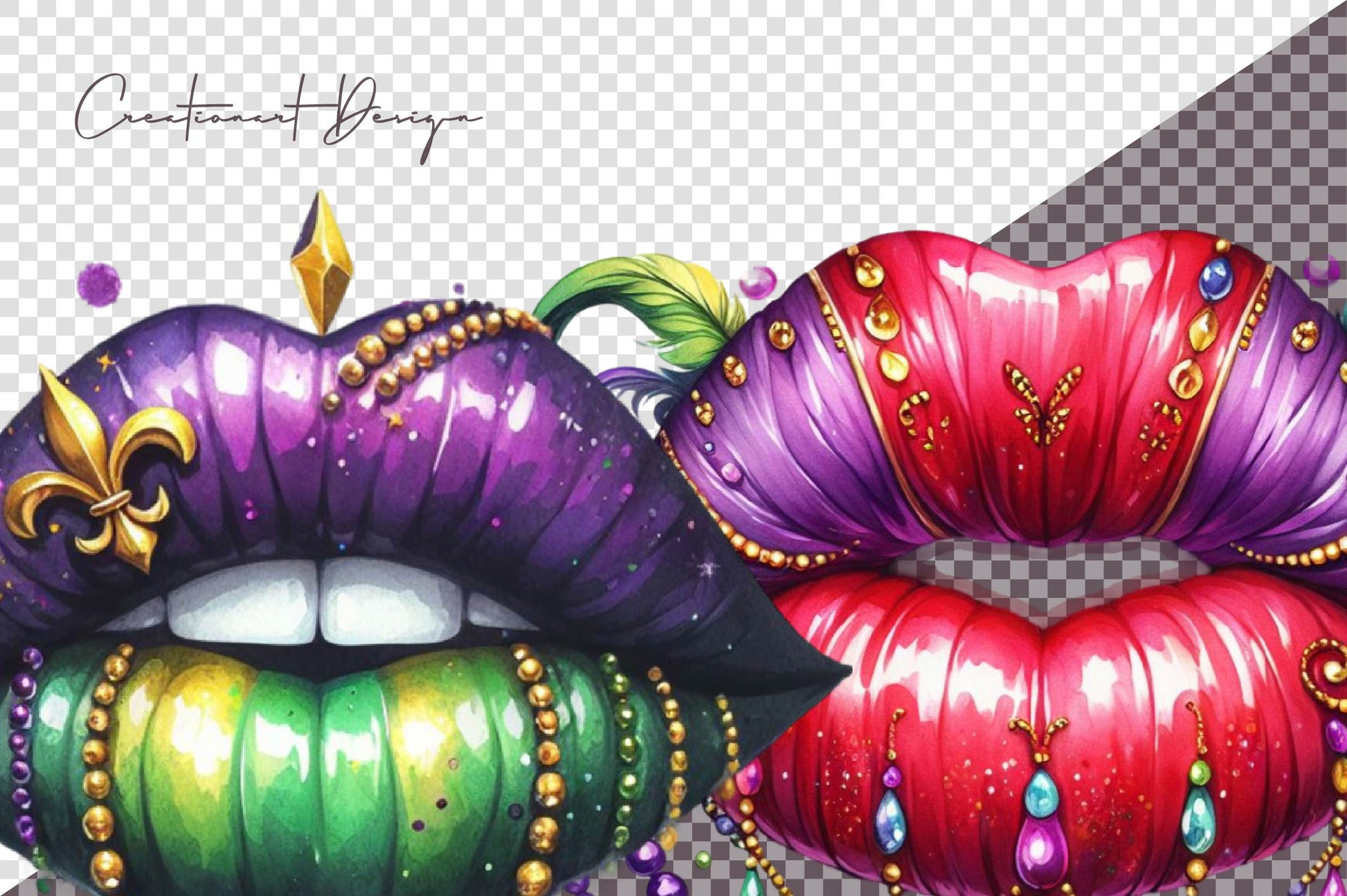 Mardi Gras Lips Clipart Bundle - CraftNest - Digital Crafting and Art