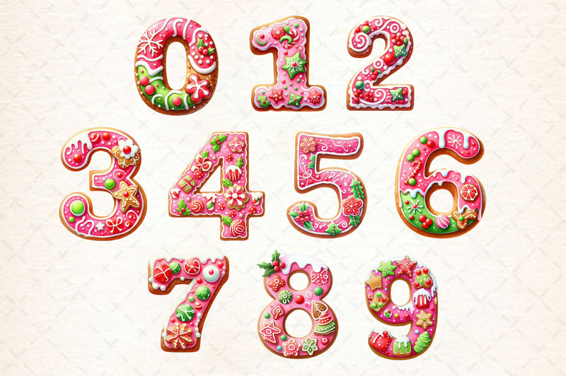 Pink Christmas Gingerbread Alphabet Clipart Bundle 2 - CraftNest - Digital Crafting and Art