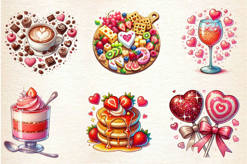 Valentines Day Food Clipart Bundle 2 - CraftNest - Digital Crafting and Art