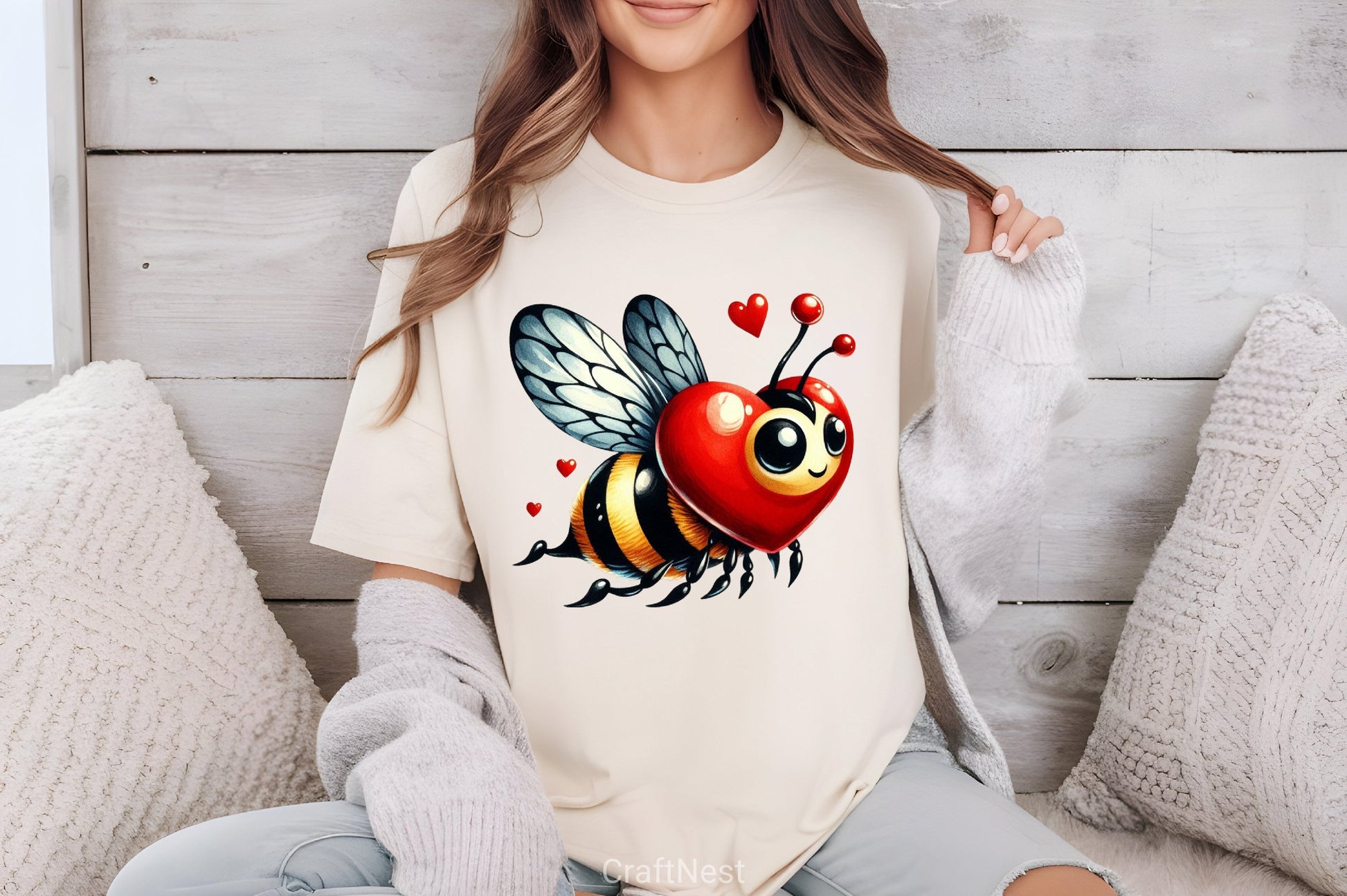 Valentine Bee Clipart Bundle - CraftNest - Digital Crafting and Art