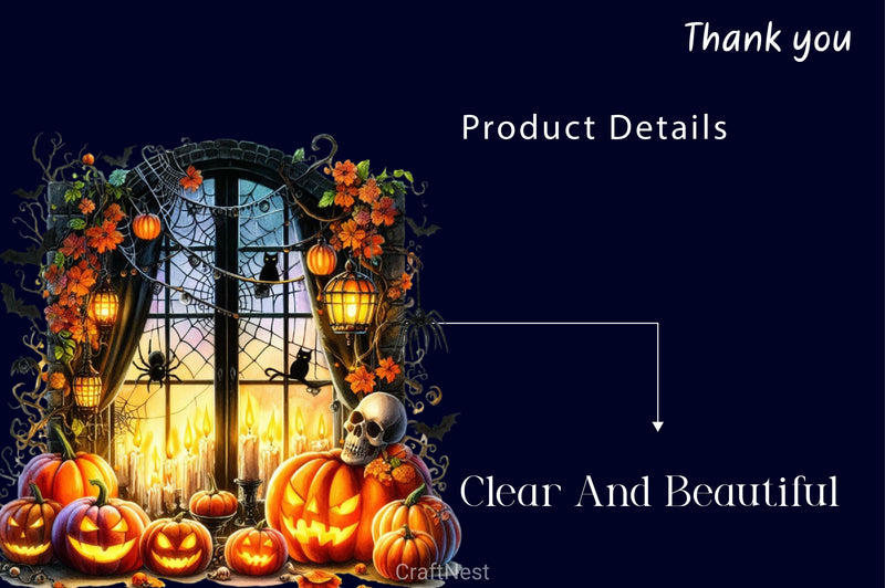 Window Halloween Clipart Bundle - CraftNest - Digital Crafting and Art