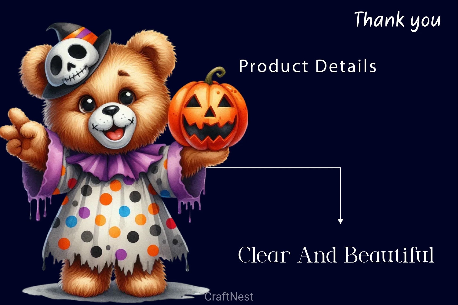 Spooky Halloween Teddy Bear Clipart Bundle - CraftNest - Digital Crafting and Art