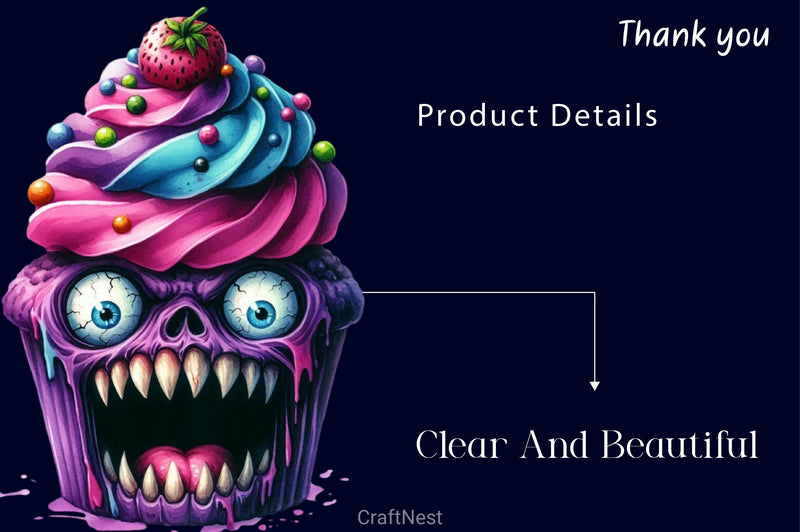 Scary Halloween Cupcake Clipart Bundle 2 - CraftNest - Digital Crafting and Art