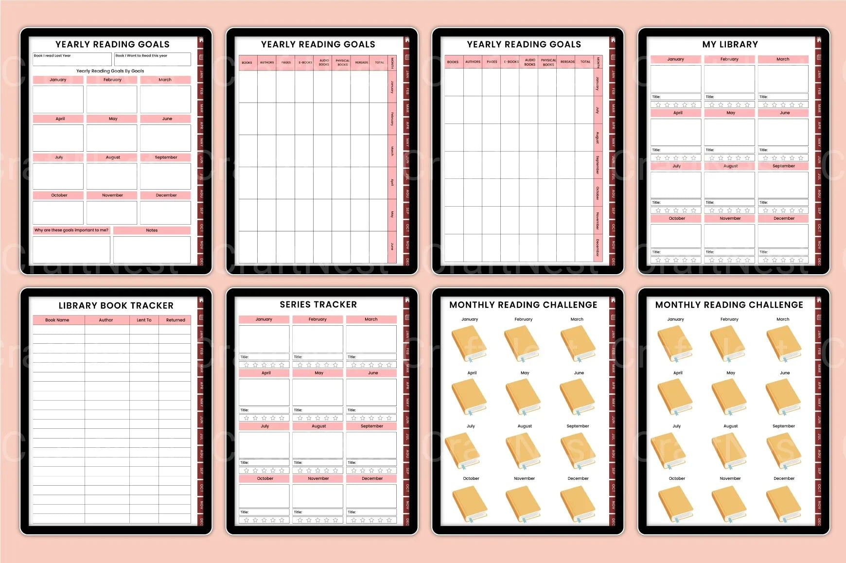 Reading Book Tracker Tool - CraftNest - Digital Crafting and Art