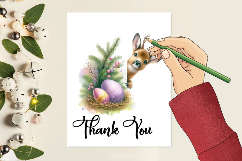 Easter Deer Peeking Clipart Bundle - CraftNest - Digital Crafting and Art