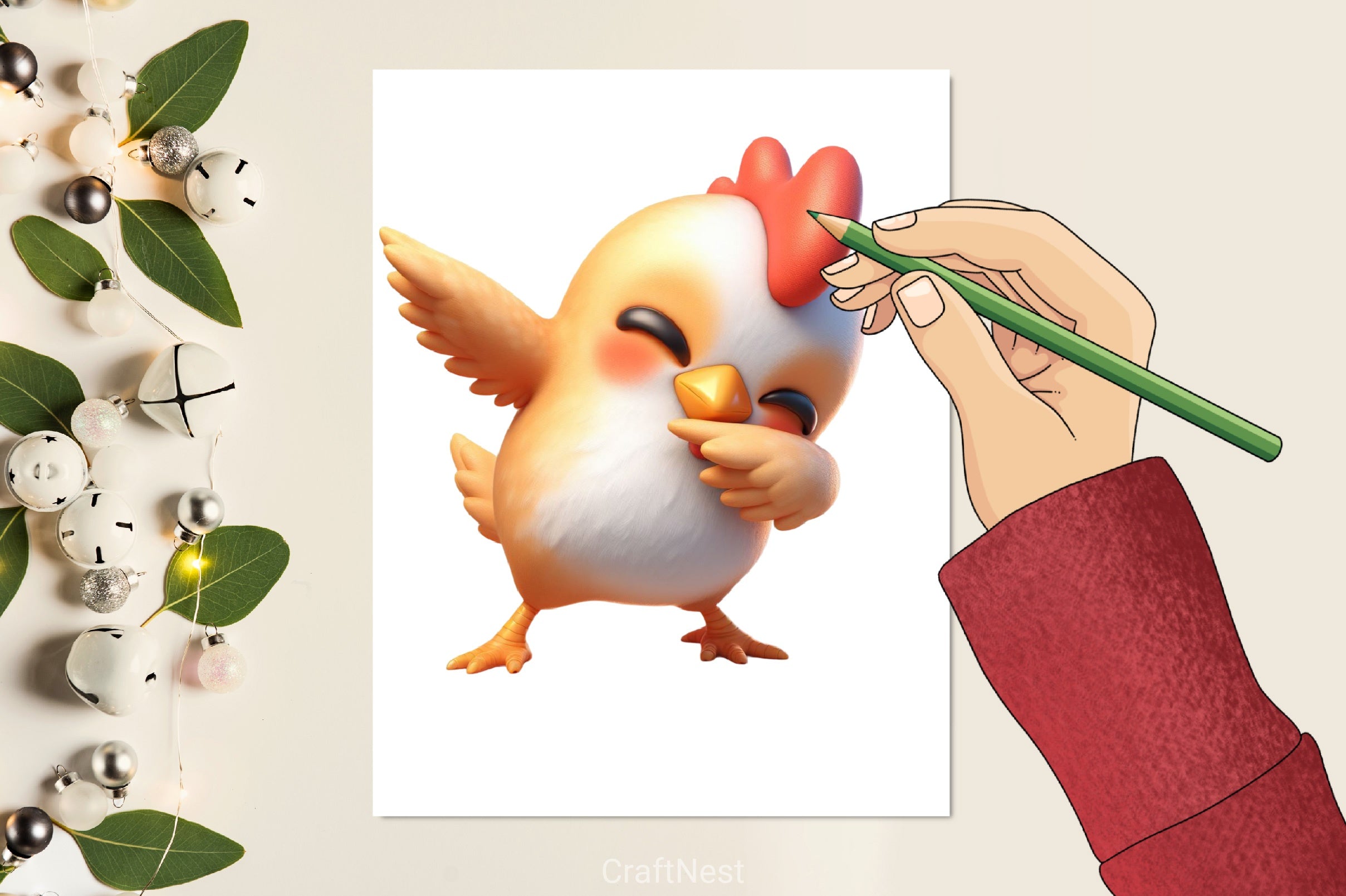 Cute Dabbing Chicken Clipart Bundle - CraftNest - Digital Crafting and Art