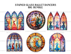 Stained Glass Ballet Dancers Clipart - CraftNest