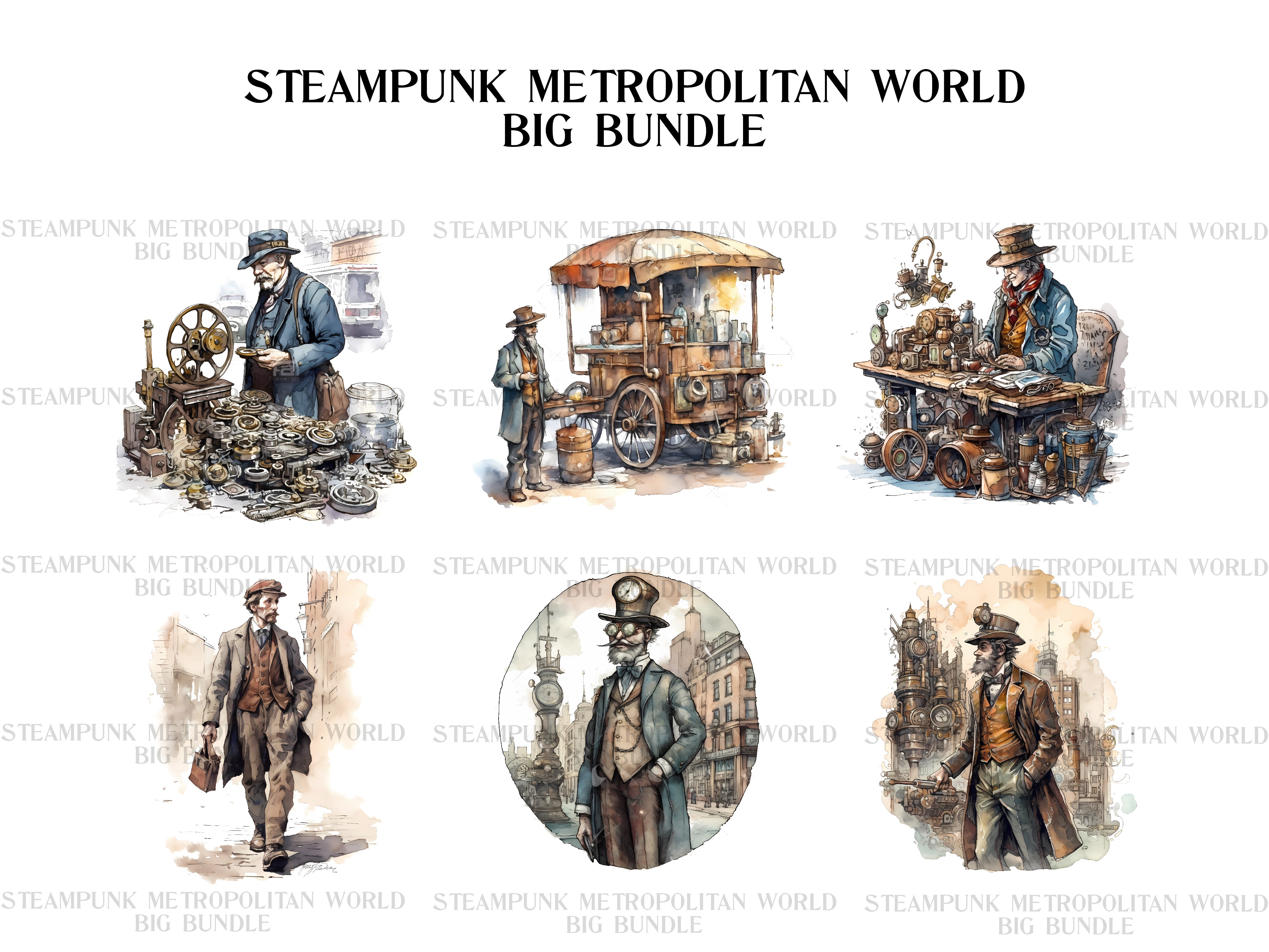 Steampunk Metropolitan World Clipart - CraftNest