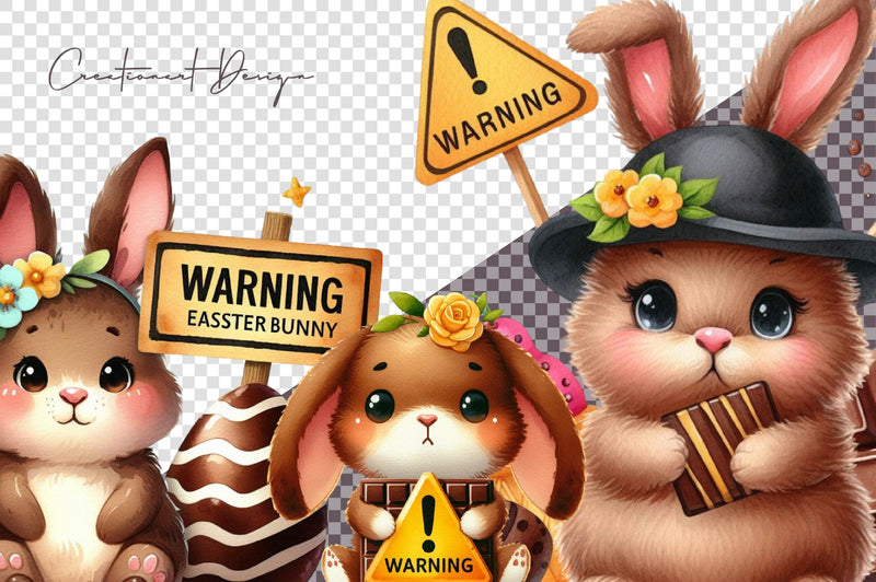 Easter Chocolate Bunny Clipart Bundle - CraftNest - Digital Crafting and Art
