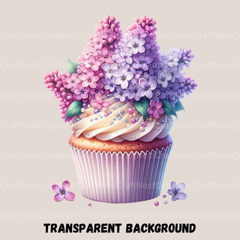 Cupcakes Floral Clipart Bundle - CraftNest - Digital Crafting and Art