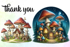 Fantasy Mushroom House Clipart Bundle - CraftNest - Digital Crafting and Art