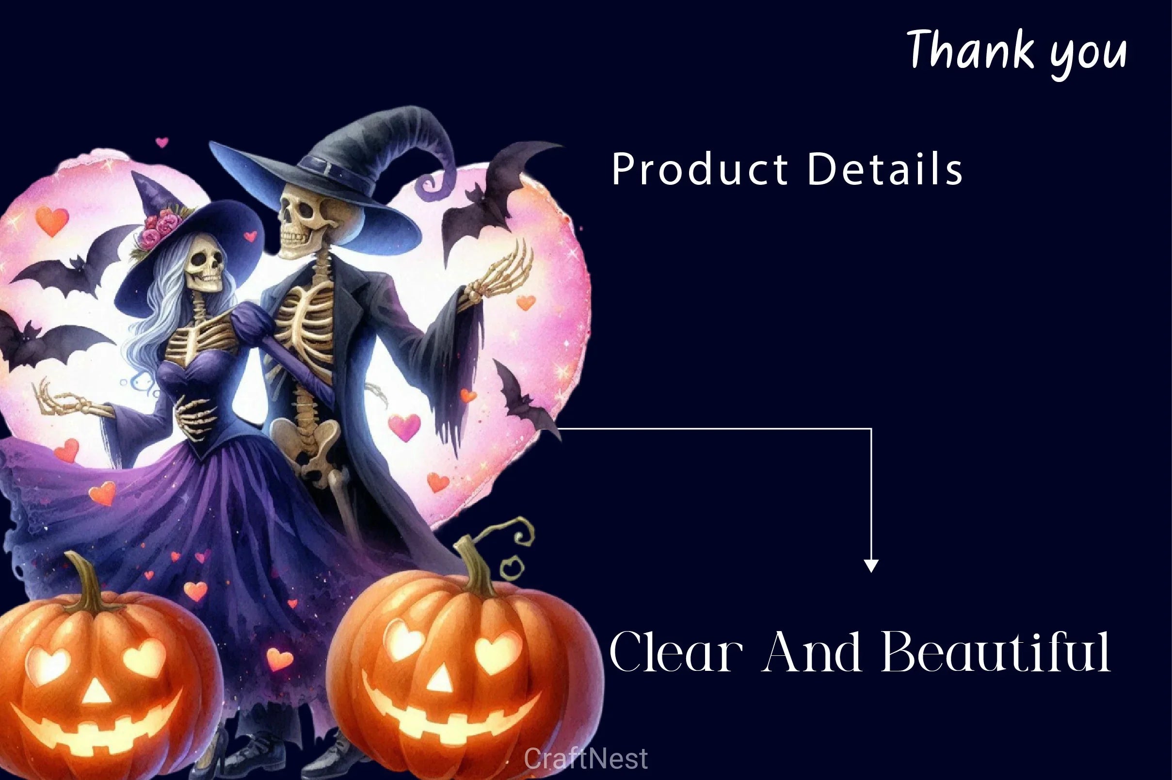 Halloween Couple Skeleton Clipart Bundle - CraftNest - Digital Crafting and Art