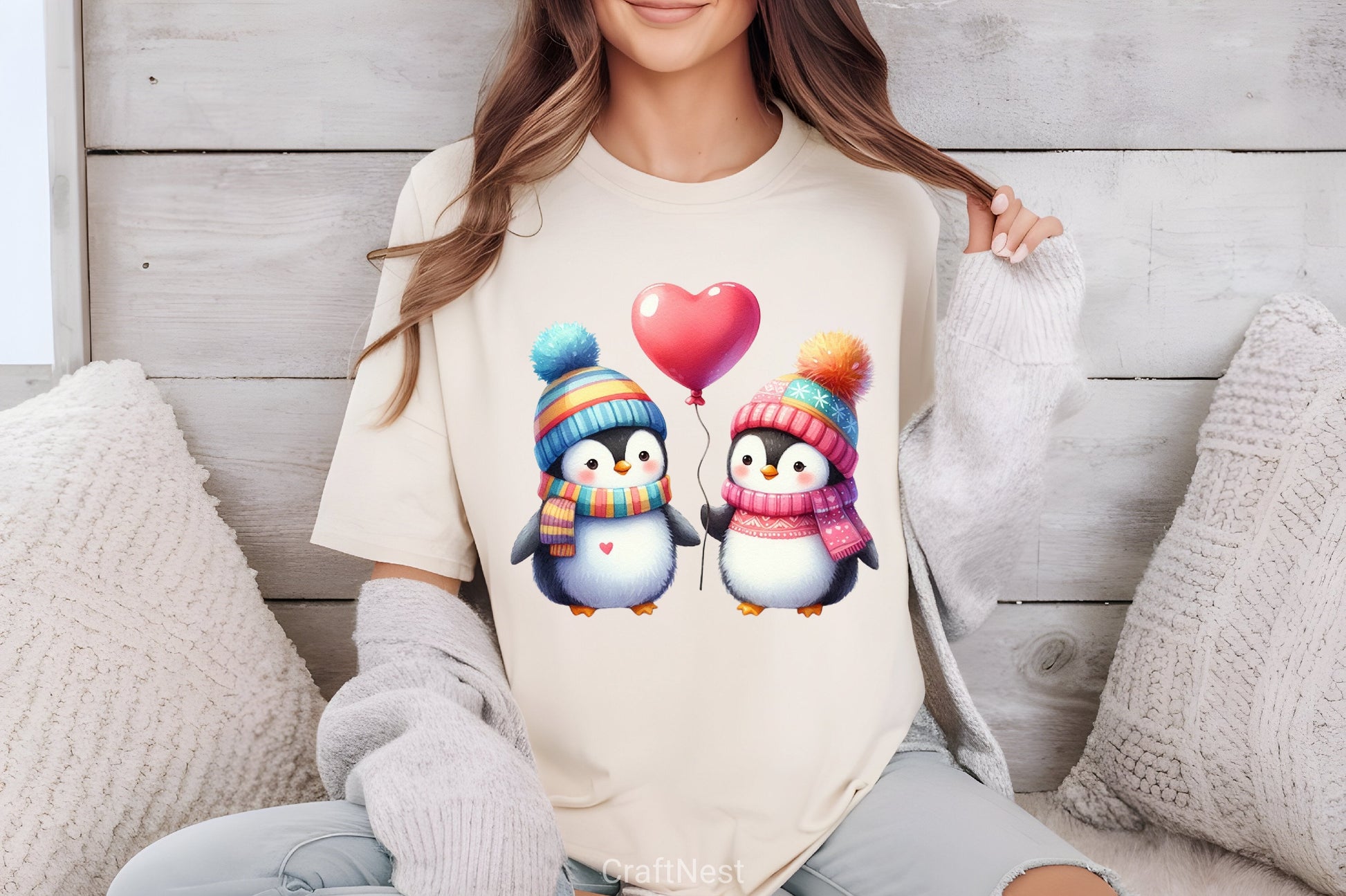 Valentine Penguins Clipart Bundle - CraftNest - Digital Crafting and Art