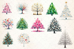 Minimalist Christmas Tree Clipart Bundle 2 - CraftNest - Digital Crafting and Art