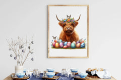 Highland Cow Easter Basket Clipart Bundle - CraftNest - Digital Crafting and Art