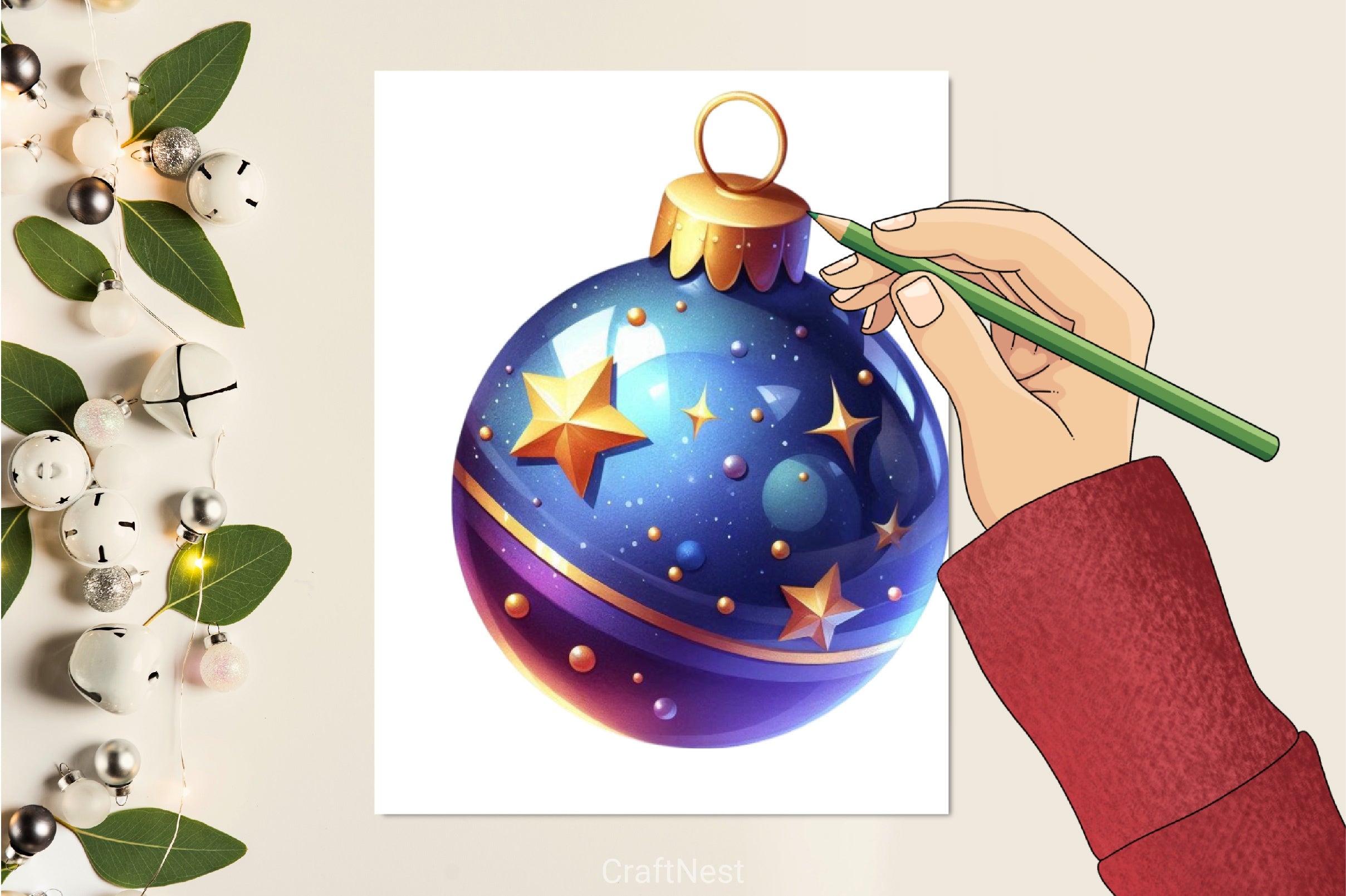 Christmas Ornaments Clipart Bundle - CraftNest - Digital Crafting and Art