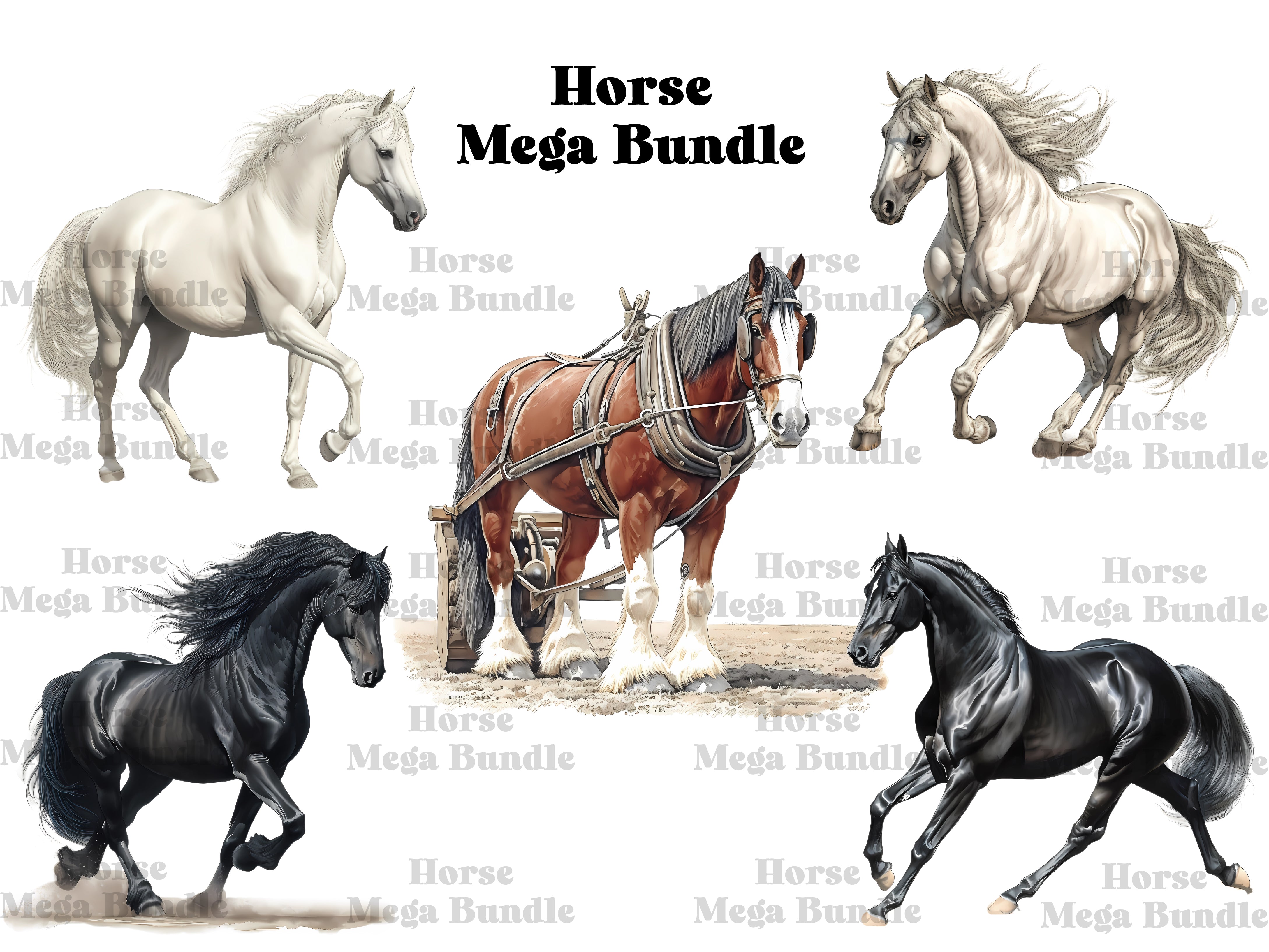 Horses Clipart - CraftNest