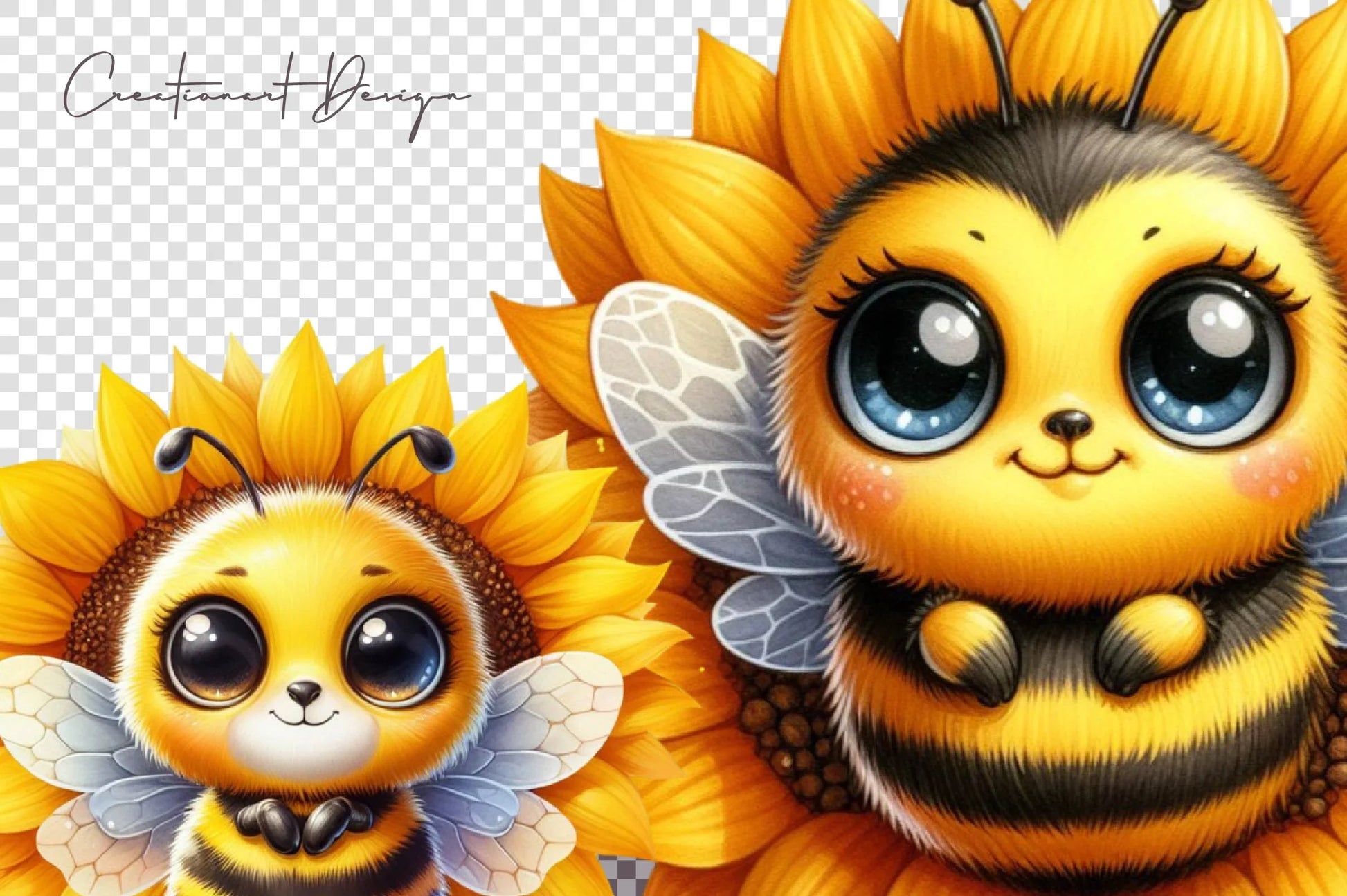 Bee With Sunflower Clipart Bundle - CraftNest - Digital Crafting and Art