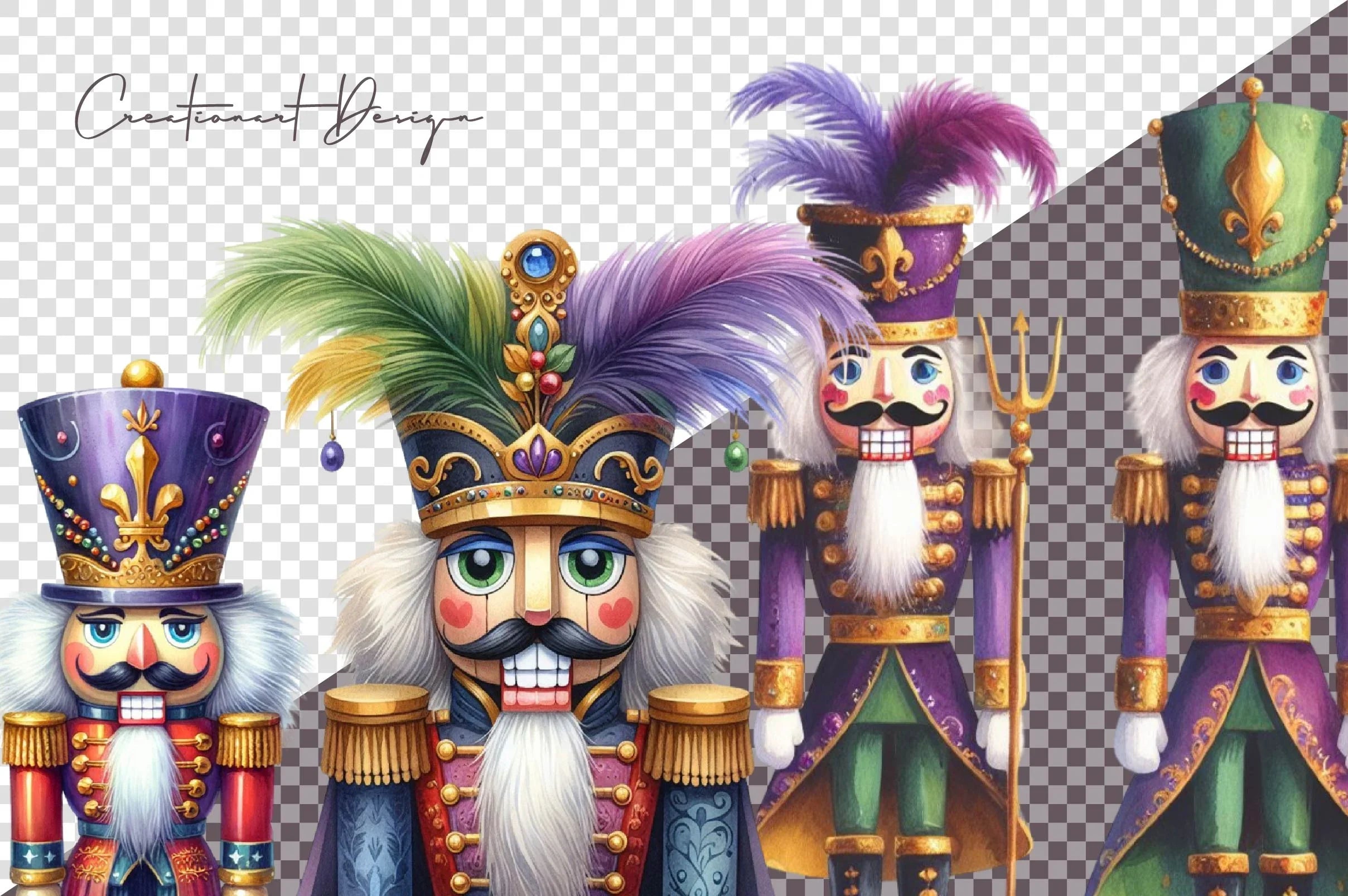 Mardi Gras Nutcracker Clipart Bundle - CraftNest - Digital Crafting and Art