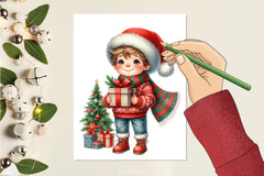 Cute Christmas Boy Clipart Bundle - CraftNest - Digital Crafting and Art
