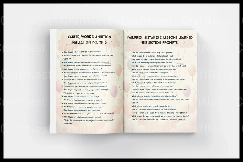 Life Lessons Reflection Prompts for Personal Growth - CraftNest - Digital Crafting and Art