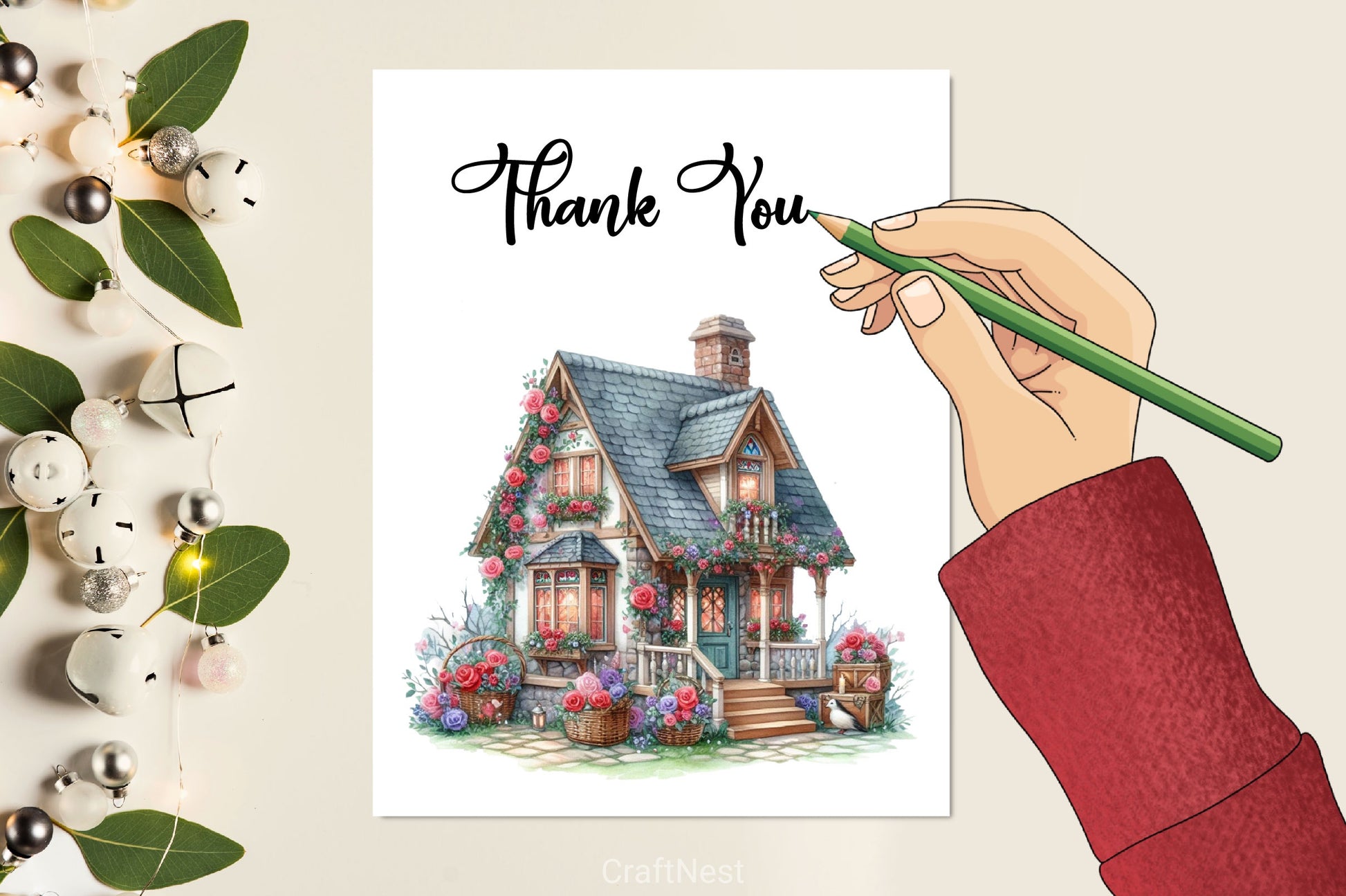 Romantic Valentine's Cottage Clipart Bundle - CraftNest - Digital Crafting and Art