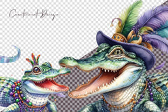 Mardi Gras Crocodile Clipart Bundle - CraftNest - Digital Crafting and Art