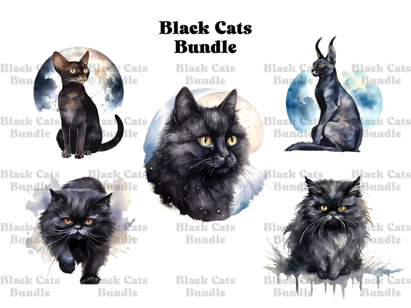 Black Cats Clipart - CraftNest