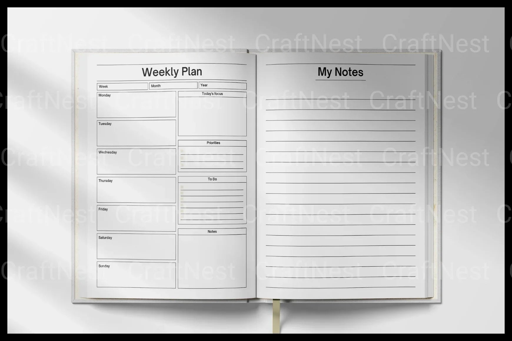 Weekly Planner Starting at 100 - CraftNest - Digital Crafting and Art