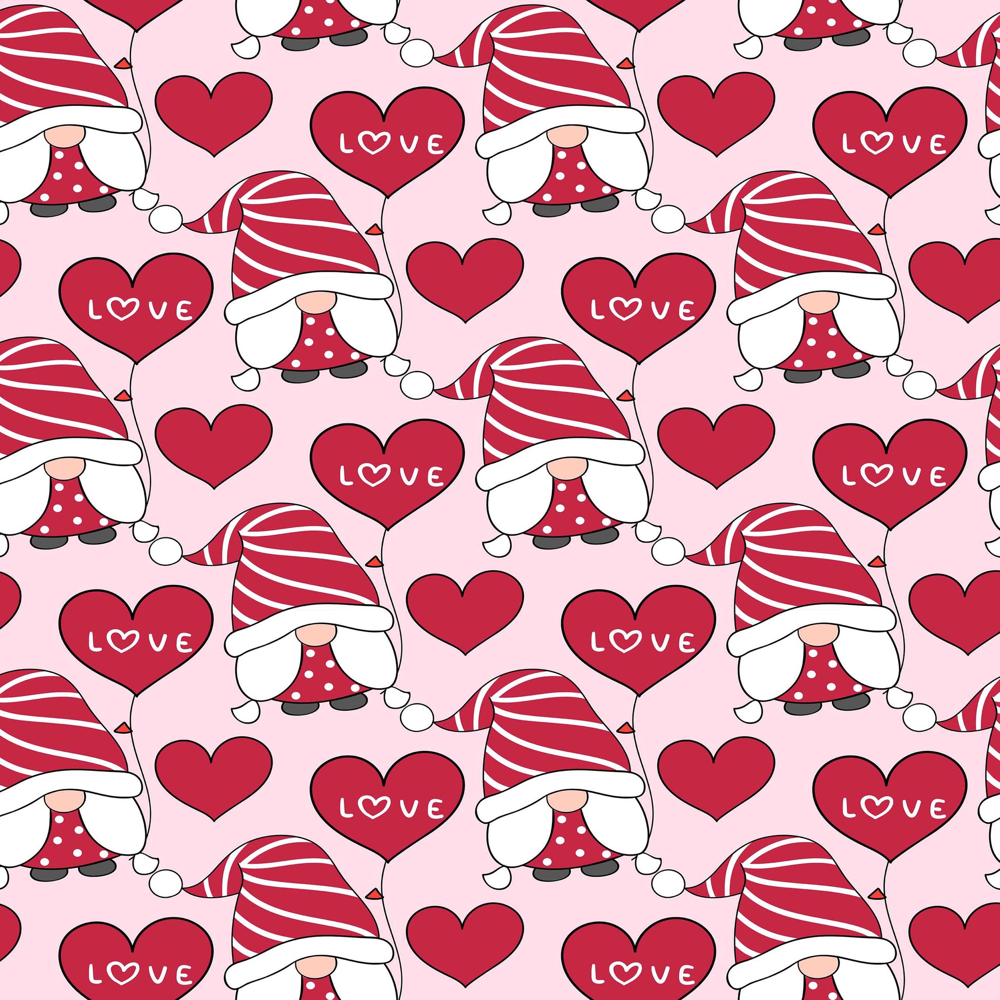 Valentines Day Gnome Seamless Digital Paper - CraftNest - Digital Crafting and Art