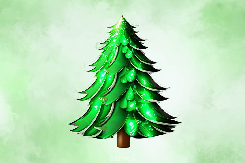 Green Glam Christmas Tree Clipart Bundle - CraftNest - Digital Crafting and Art
