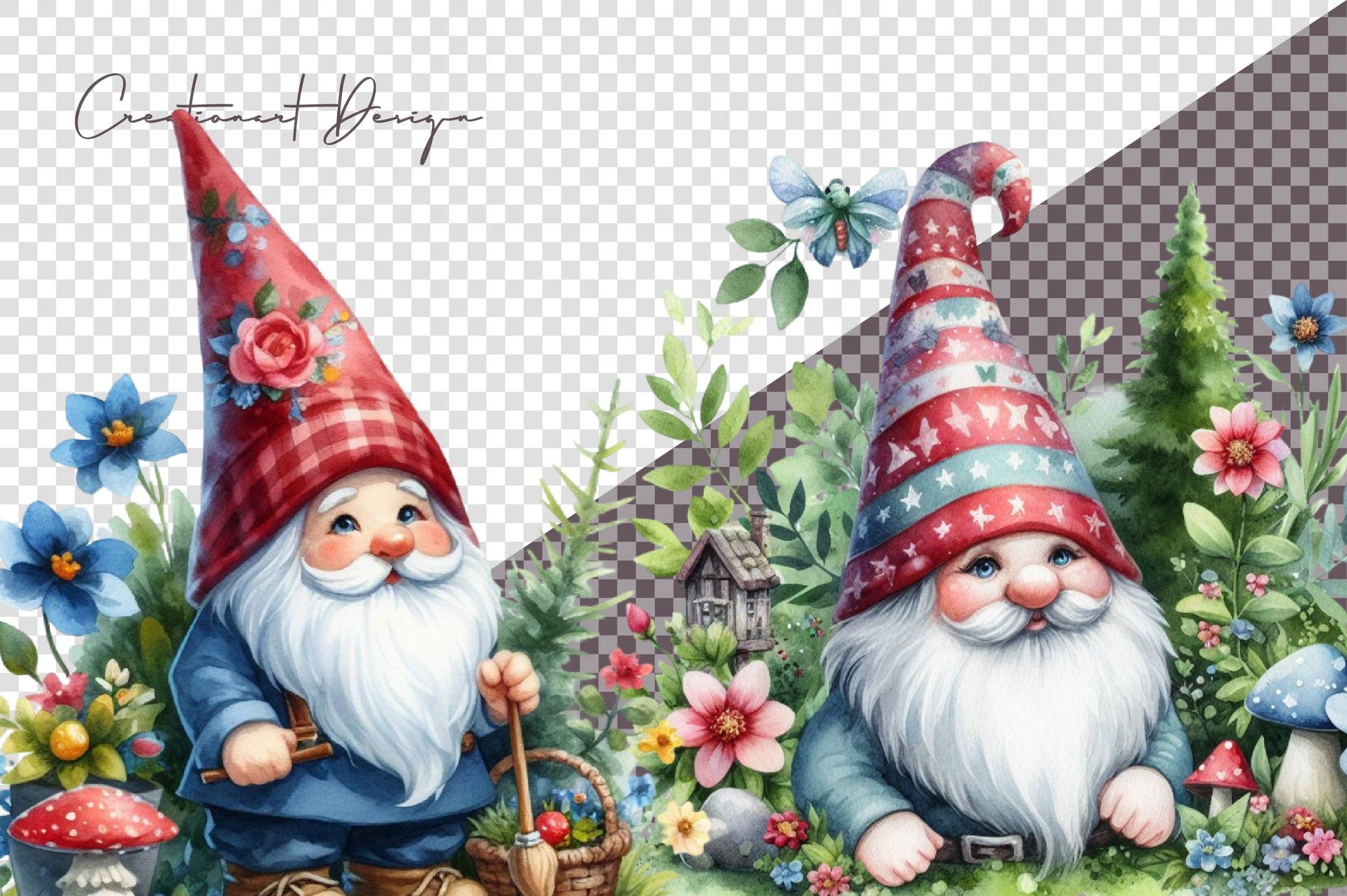 Garden Gnome Clipart Bundle - CraftNest - Digital Crafting and Art