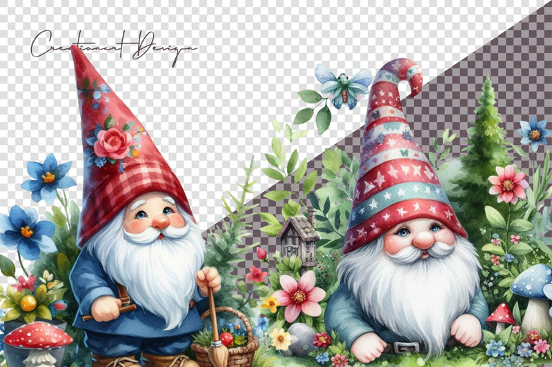 Garden Gnome Clipart Bundle - CraftNest - Digital Crafting and Art