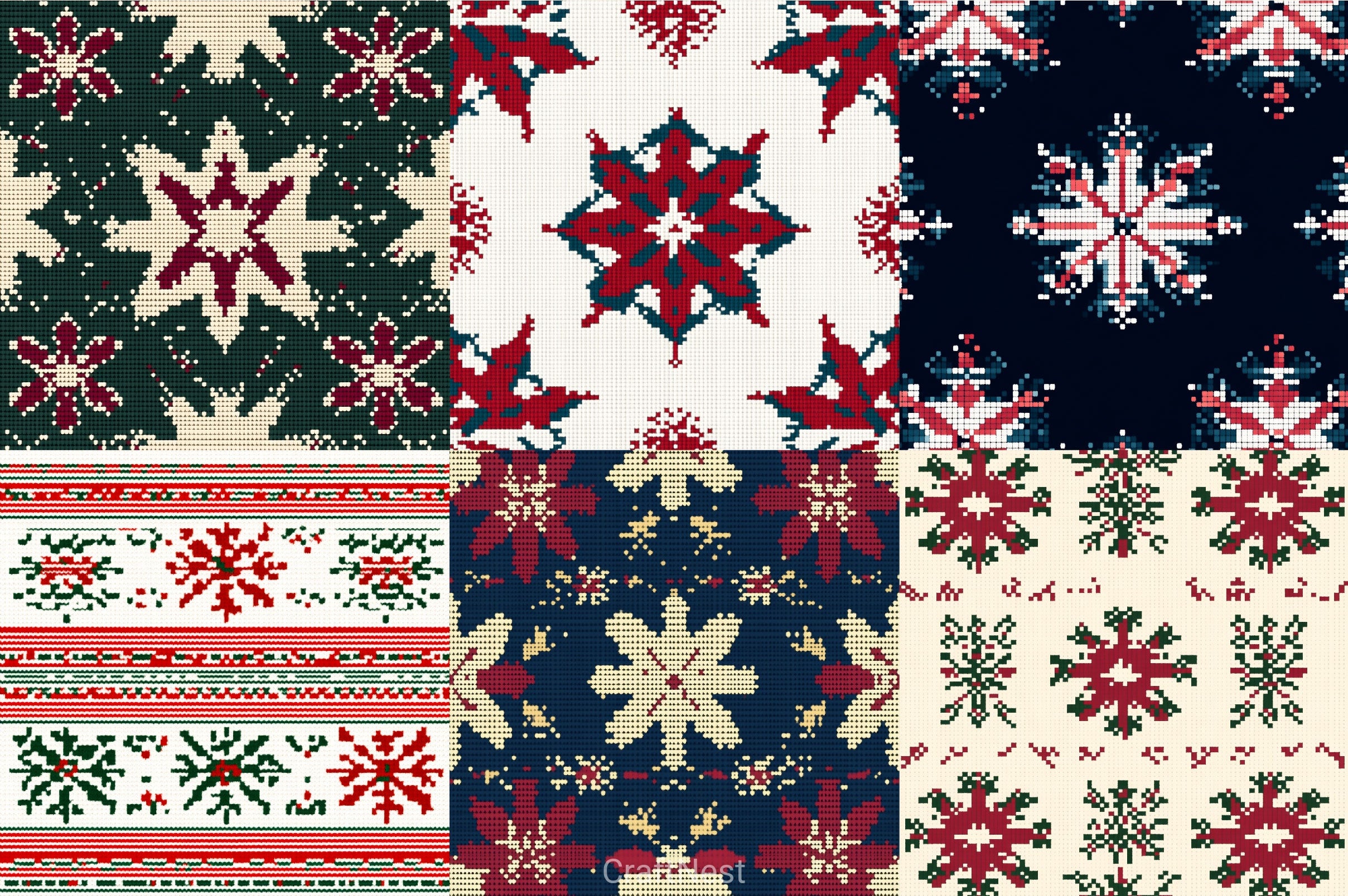 Christmas Pattern Background Clipart Bundle - CraftNest - Digital Crafting and Art