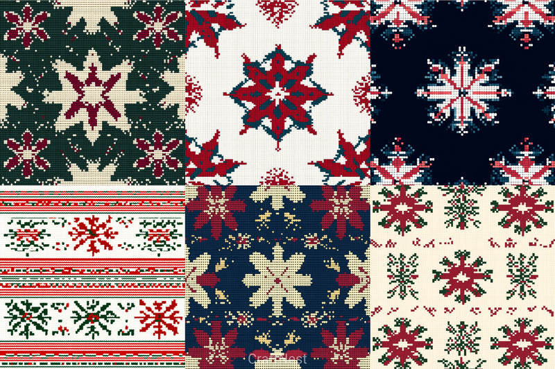 Christmas Pattern Background Clipart Bundle - CraftNest - Digital Crafting and Art