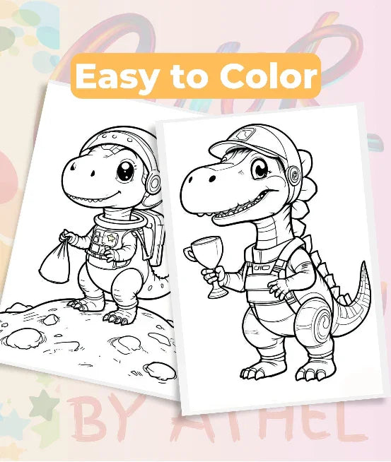 Dinosaur Coloring Books Bundle - CraftNest - Digital Crafting and Art