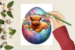 Easter Highland Cow Clipart Bundle 10 - CraftNest - Digital Crafting and Art