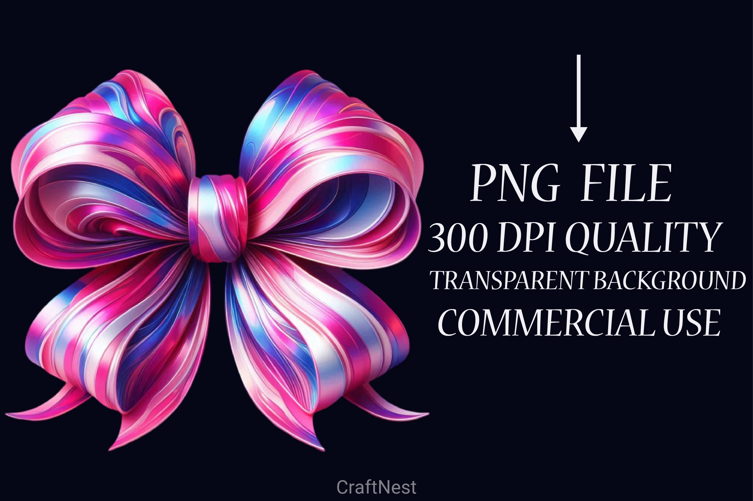 Shiny Pink & Purple Bow Clipart Bundle - CraftNest - Digital Crafting and Art