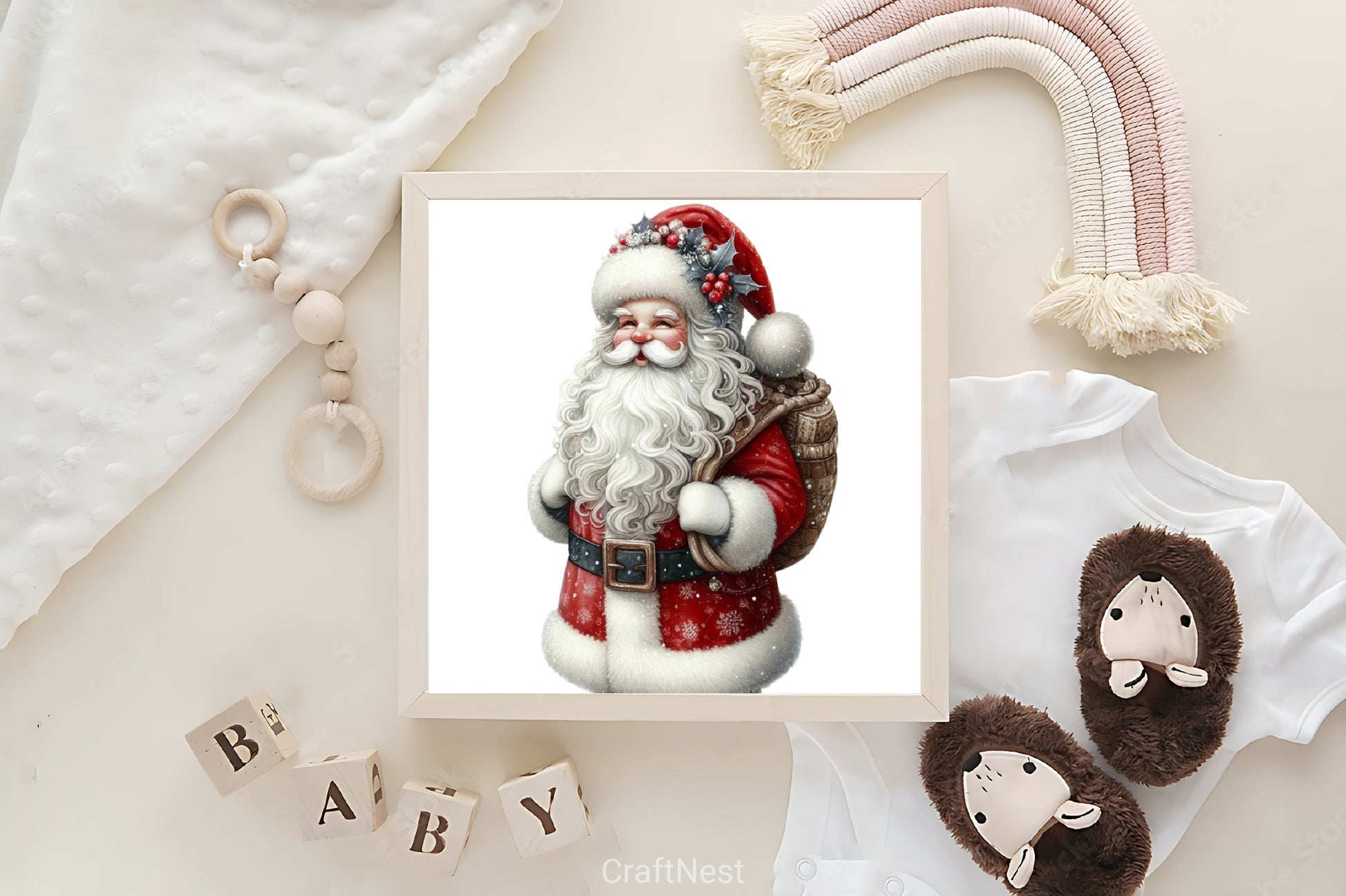 White Chic Christmas Clipart Bundle 24 - CraftNest - Digital Crafting and Art